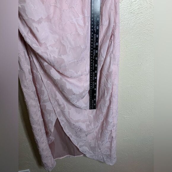 Lulus Dreamy Desires Blush Pink Floral Burnout One Shoulder Midi Dress - Picture 12 of 14